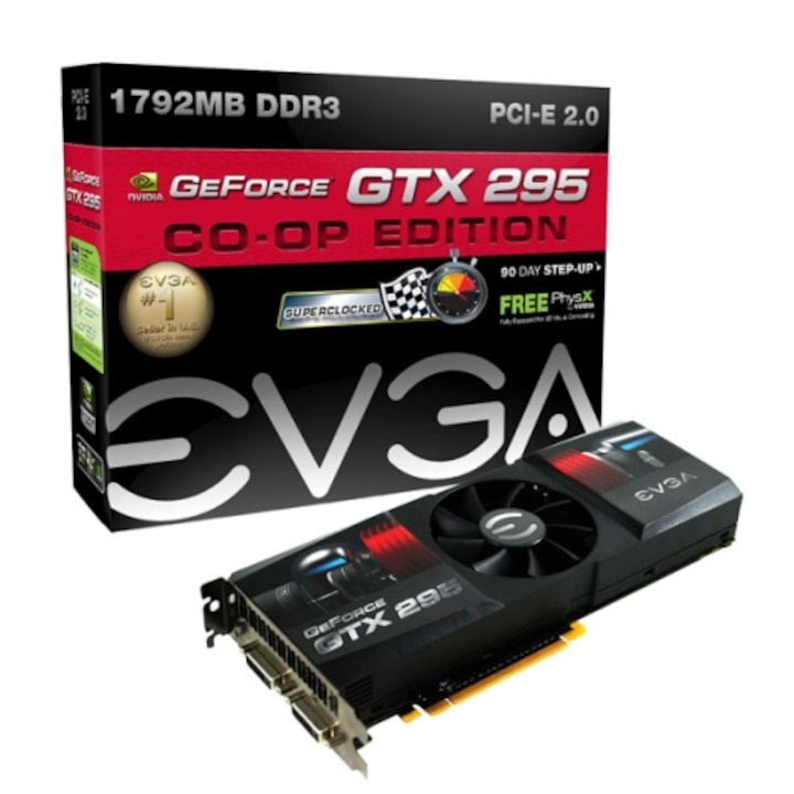 Placa video eVGA nVidia GeForce GTX 295, 1792MB, GDDR3, 896bit