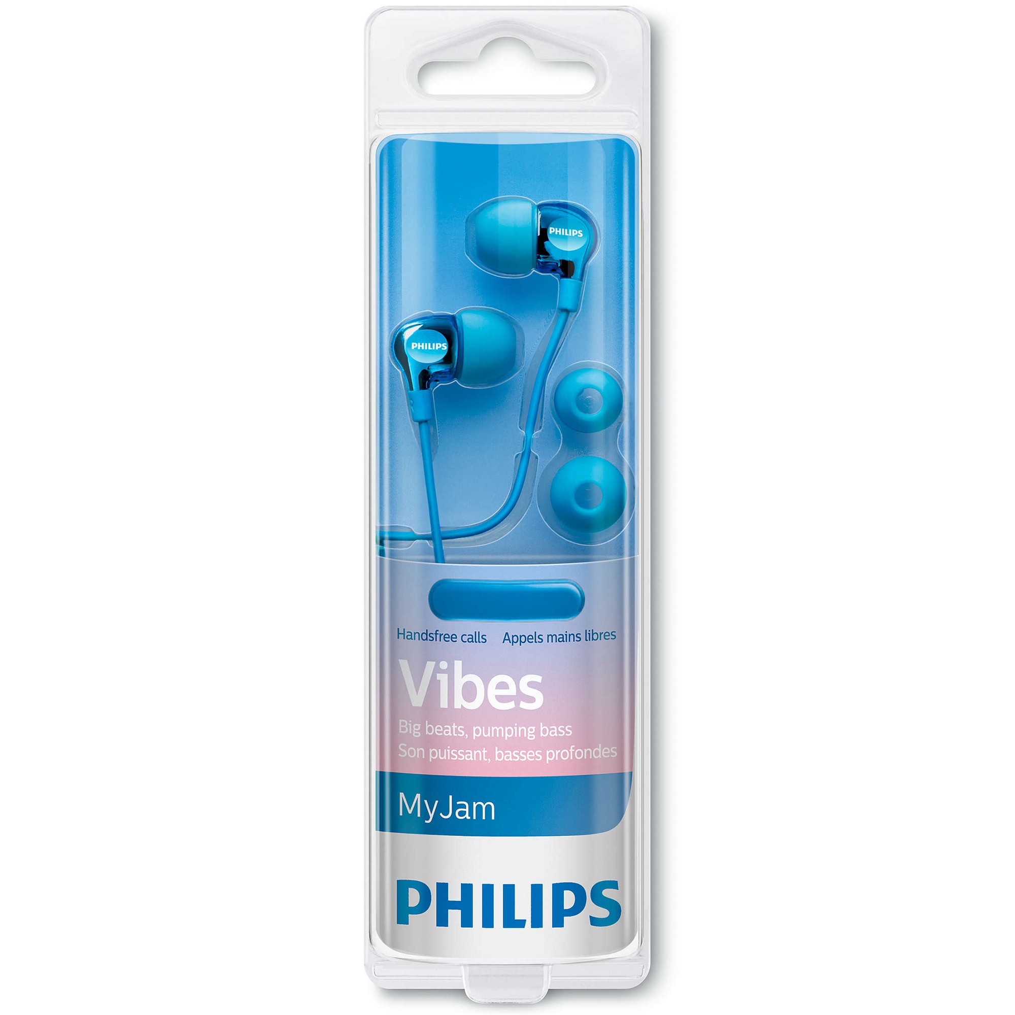 Casti audio In-Ear cu microfon Philips SHE3705LB/00, Albastru