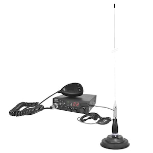 Kit Statie radio CB PNI ESCORT HP 8001L ASQ + Casti HS81 + Antena CB PNI ML100 cu magnet