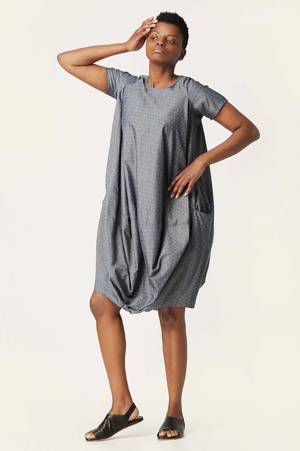 Antonia M, Rochie lejera cu buzunar lateral, Gri cenusa, S-M