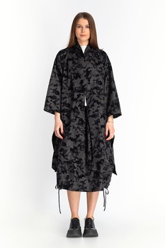 Antonia M, Sacou lejer cu slituri laterale, Negru/Gri, S-M Antonia M, Sacou lejer cu slituri laterale, Negru/Gri, S-M