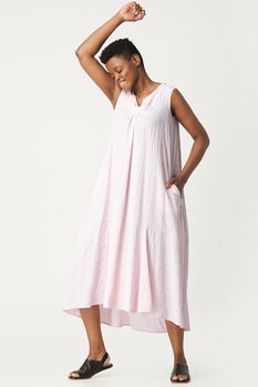 Antonia M, Rochie midi cu croiala in A si buzunare laterale, Roz pastel Antonia M, Rochie midi cu croiala in A si buzunare laterale, Roz pastel