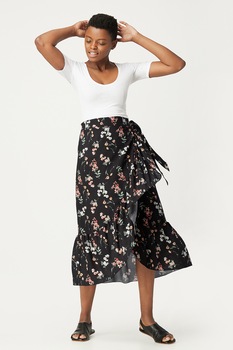 Antonia M, Fusta petrecuta cu model floral, Multicolora Antonia M, Fusta petrecuta cu model floral, Multicolora