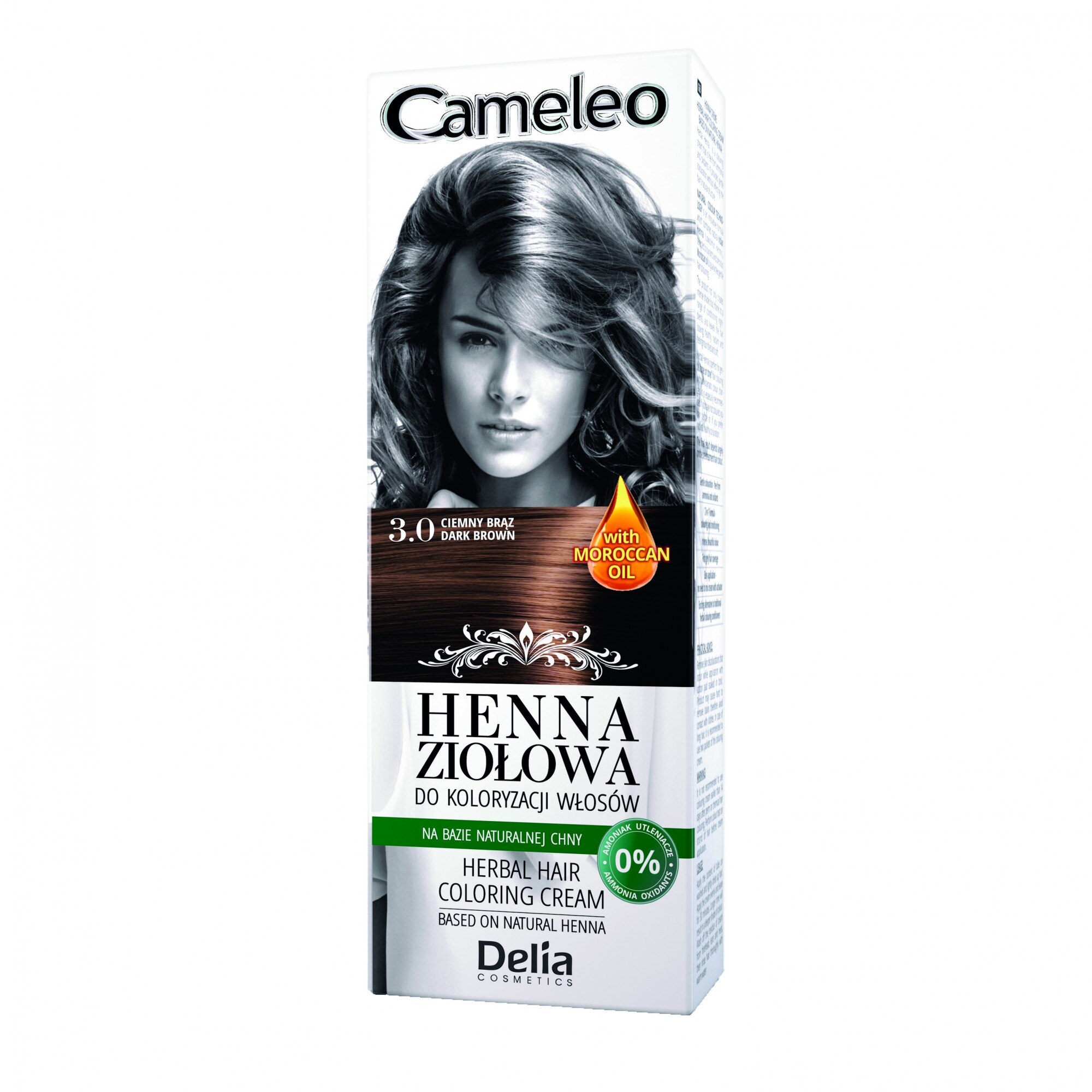 Vopsea de par Delia Cameleo Henna 3.0 Dark Brown , 75 gr