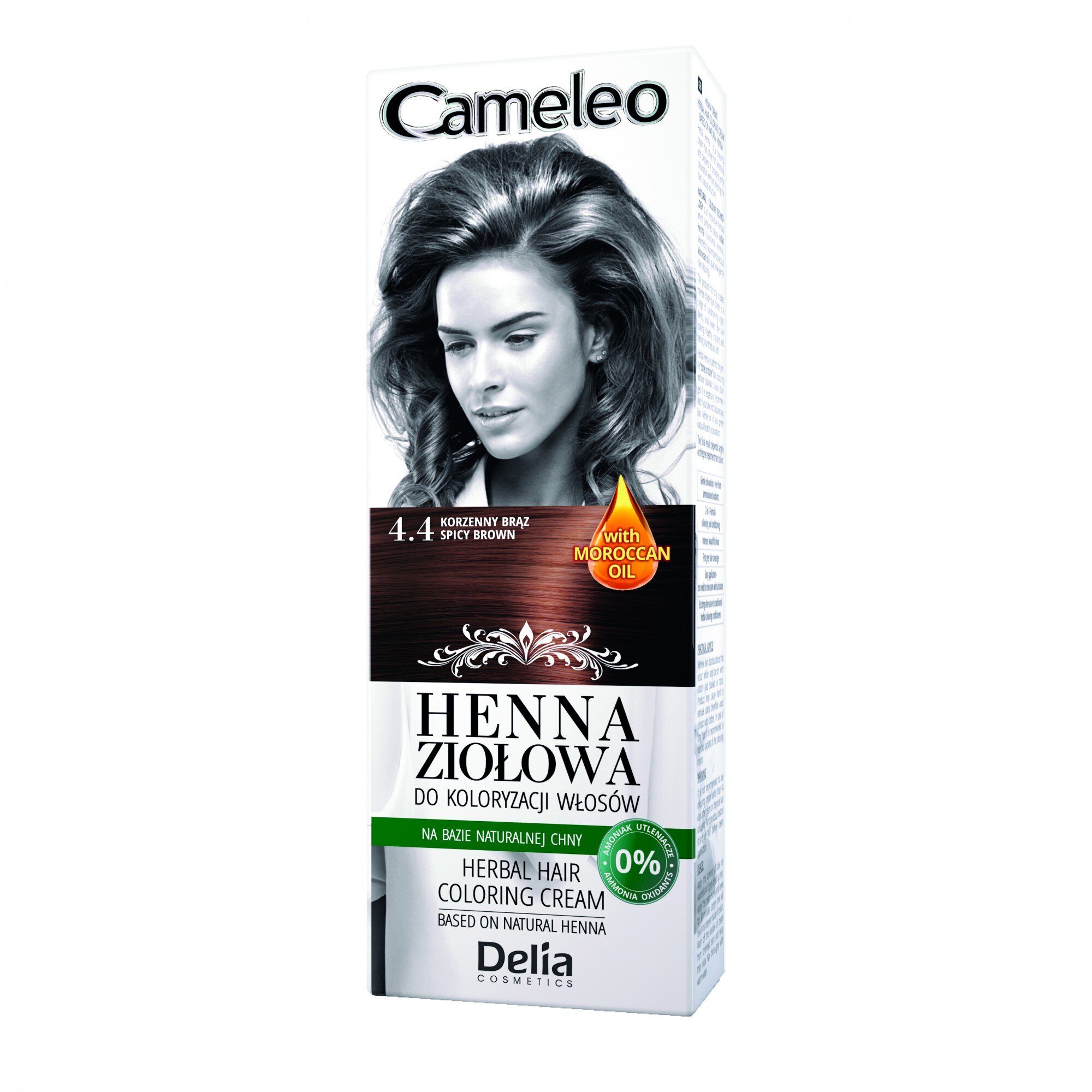 Vopsea de par Delia Cameleo Henna 4.4 Spicy Brown, 75 gr