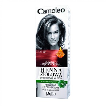 Vopsea de par Delia Cameleo Henna 6.6 Ruby, 75 gr Vopsea de par Delia Cameleo Henna 6.6 Ruby, 75 gr
