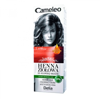 Vopsea de par Delia Cameleo Henna 7.4 Copper Red, 75 gr Vopsea de par Delia Cameleo Henna 7.4 Copper Red, 75 gr