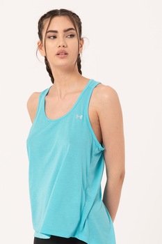 Under Armour, Top cu slit pe spate, pentru fitness, Verde menta Under Armour, Top cu slit pe spate, pentru fitness, Verde menta