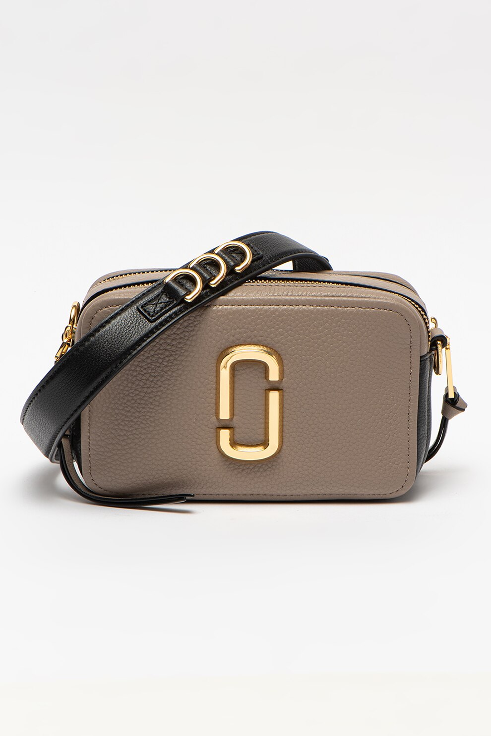 Marc Jacobs, Geanta crossbody de piele cu logo metalic The Soft Shot, Maro