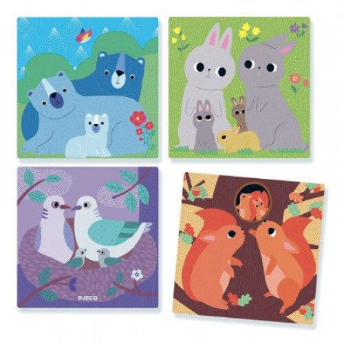 Puzzle vertical cu cuburi - Puzz-Up Forest, Lemn