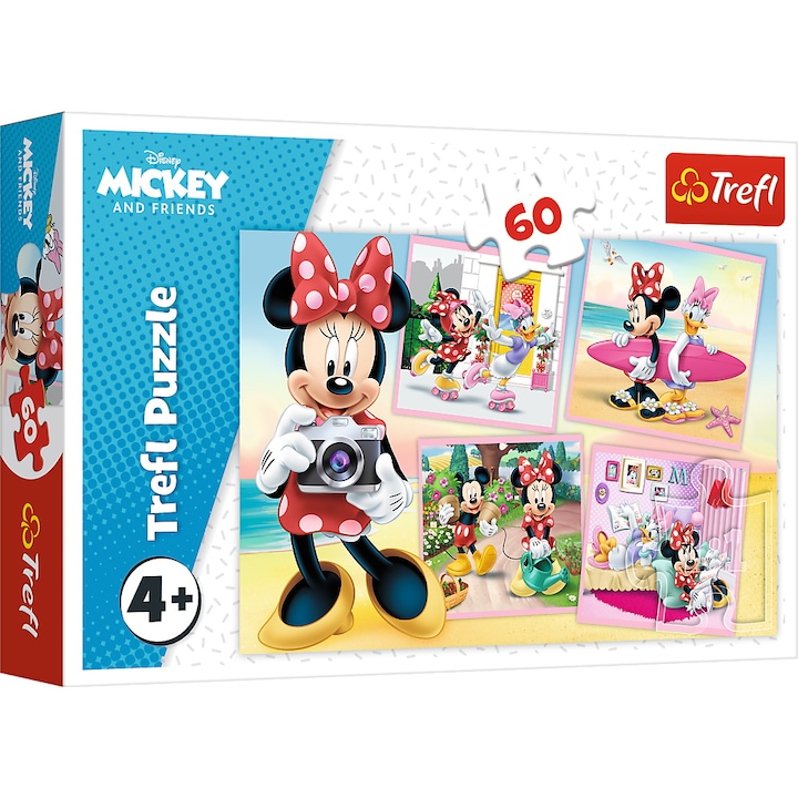Puzzle Trefl - Disney Mickey and Friends, Minunata Minnie, 60 piese