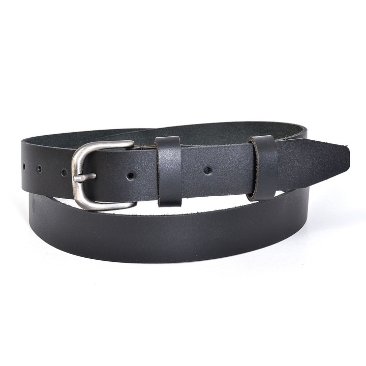 Curea barbati, Bormax, Piele naturala, 170 cm, Negru