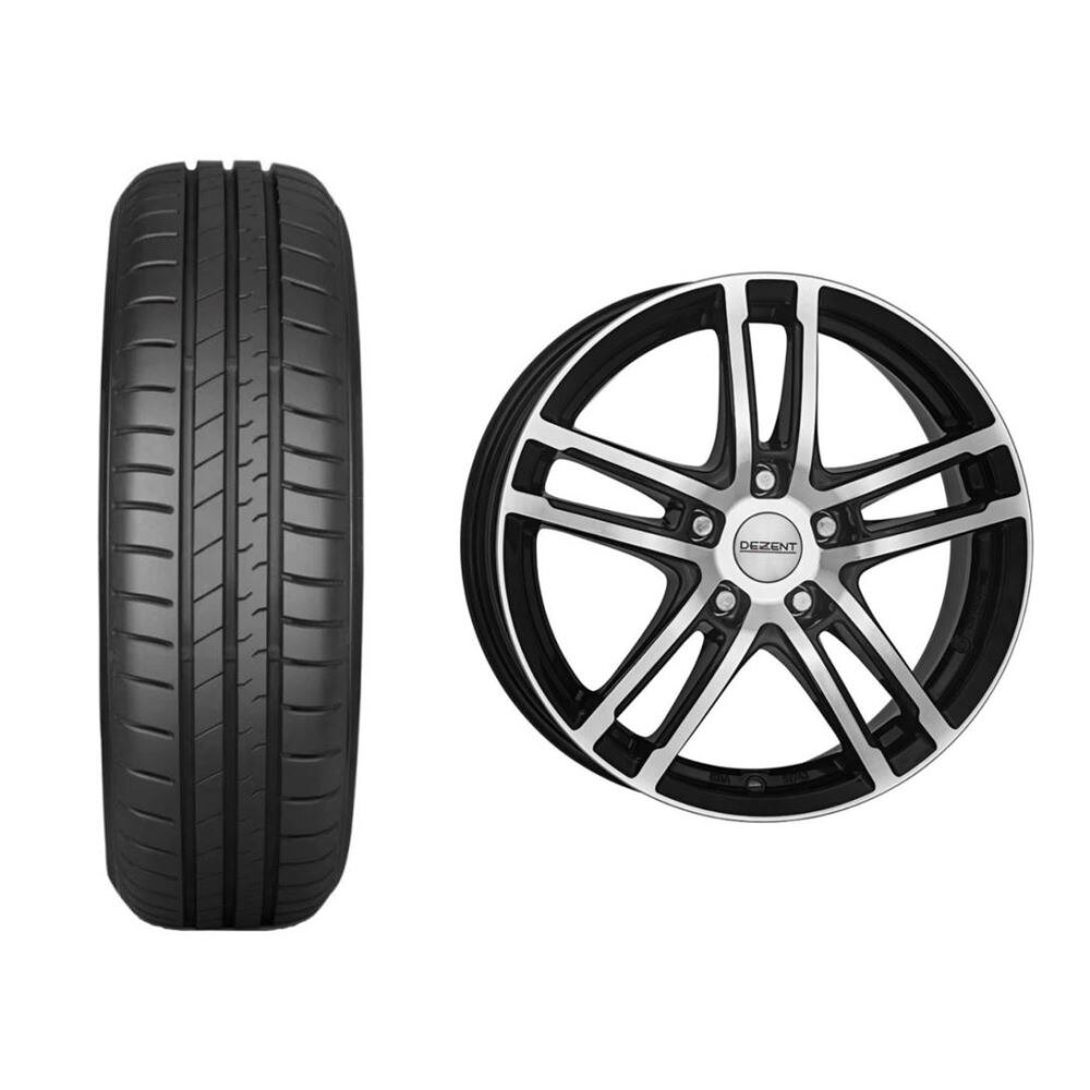 Roata completa Dacia Duster janta aliaj Dezent TZ dark 5x114.3, 16 inch si anvelopa vara Falken SN110 215/65R16 98H