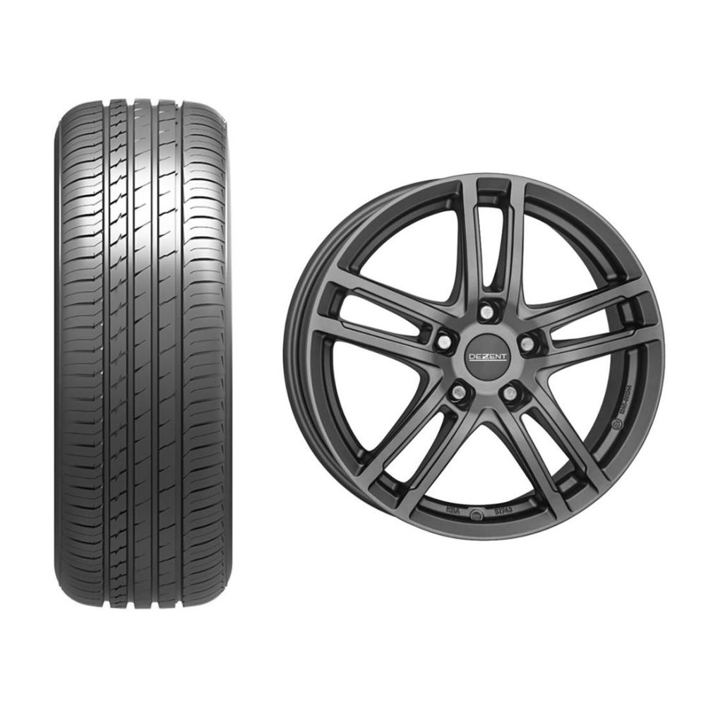 Roata completa Renault Megane RFB janta aliaj Dezent TZ graphite 5x114.3, 16 inch si anvelopa vara Sailun Atrezzo Elite 205/55R16 91V si Senzor presiune ALCAR