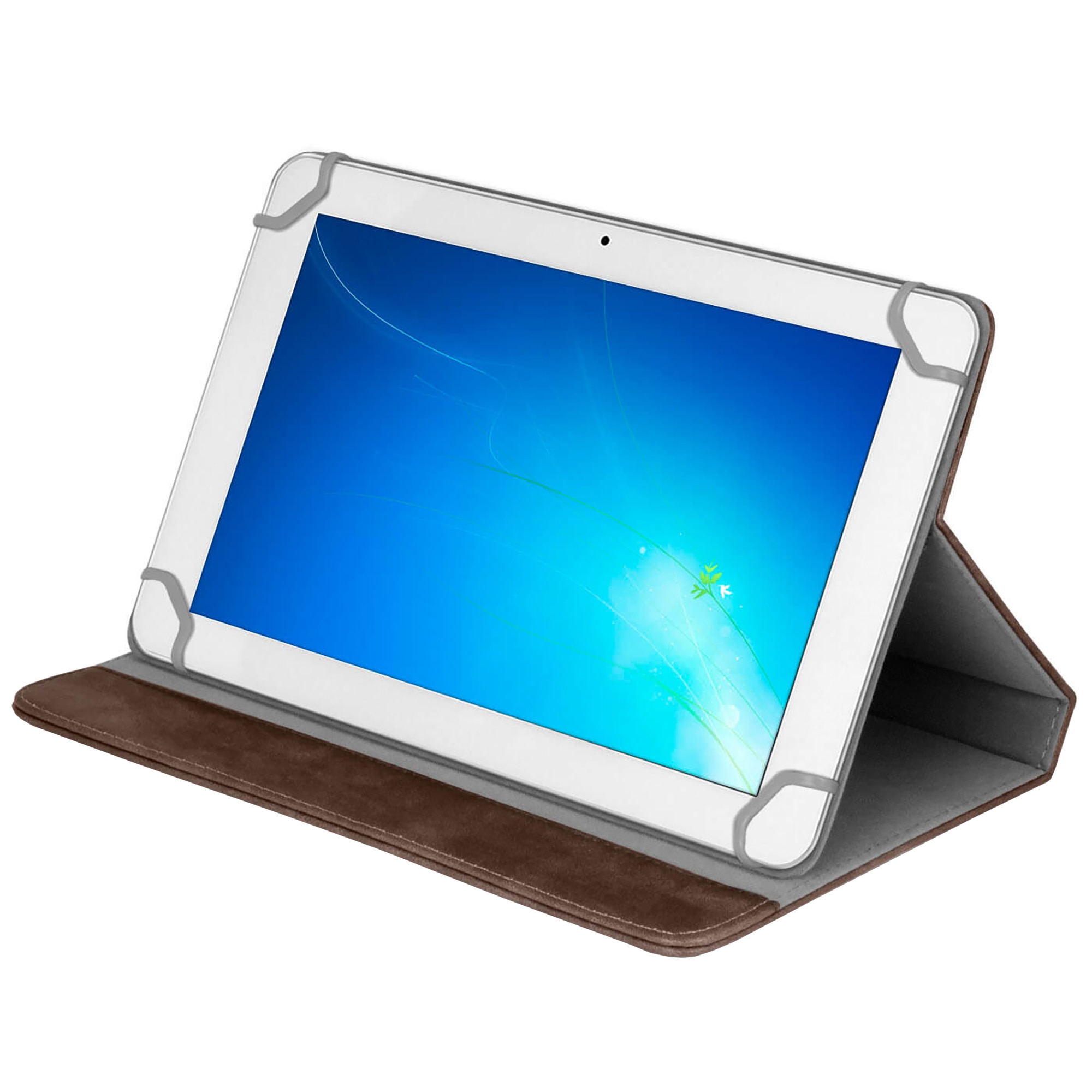 Husa de protectie tableta 360 ° Universala, 8’’, Piele ecologica, Suport, Maro inchis