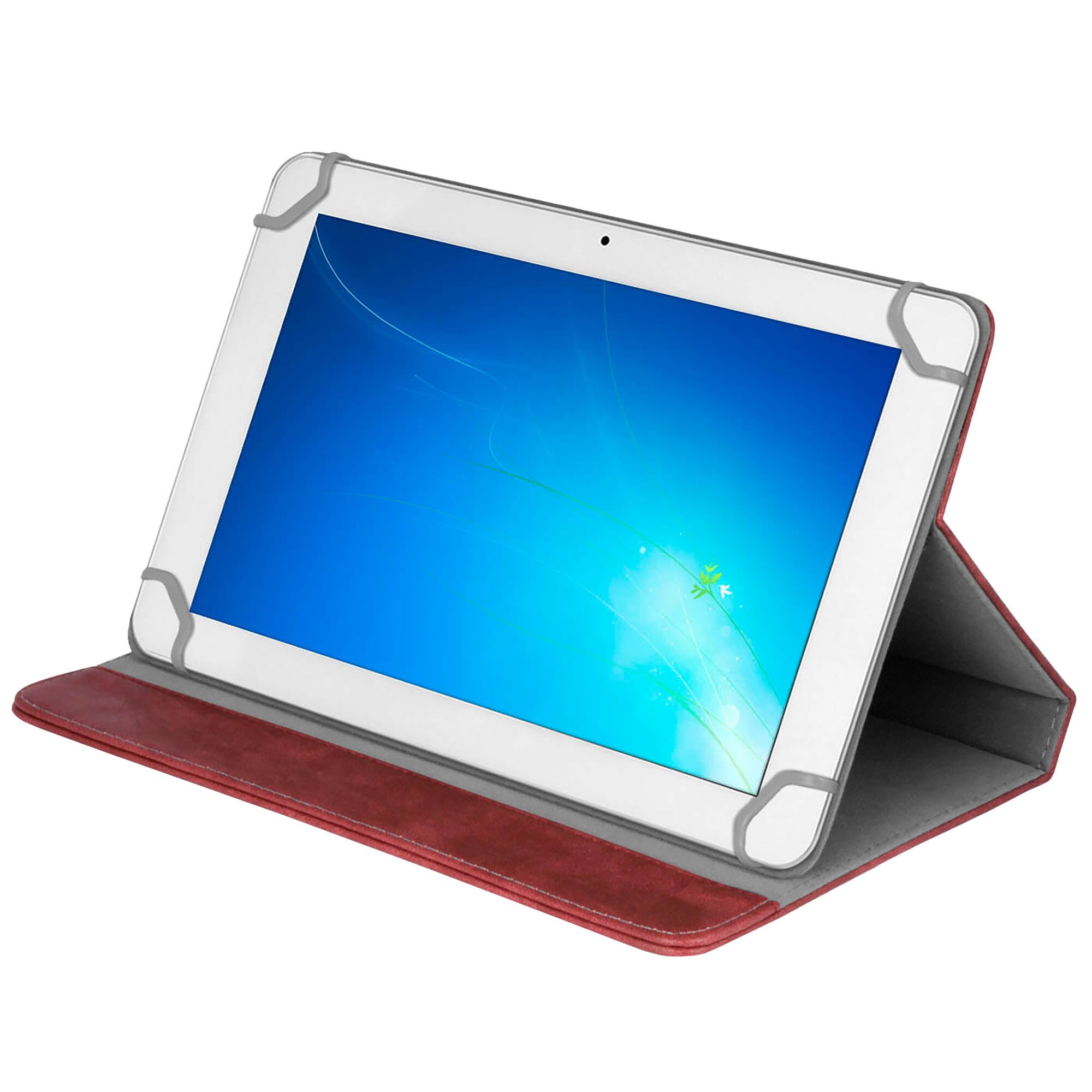 Husa de protectie tableta 360 ° Universala, 8’’, Piele ecologica, Rosu