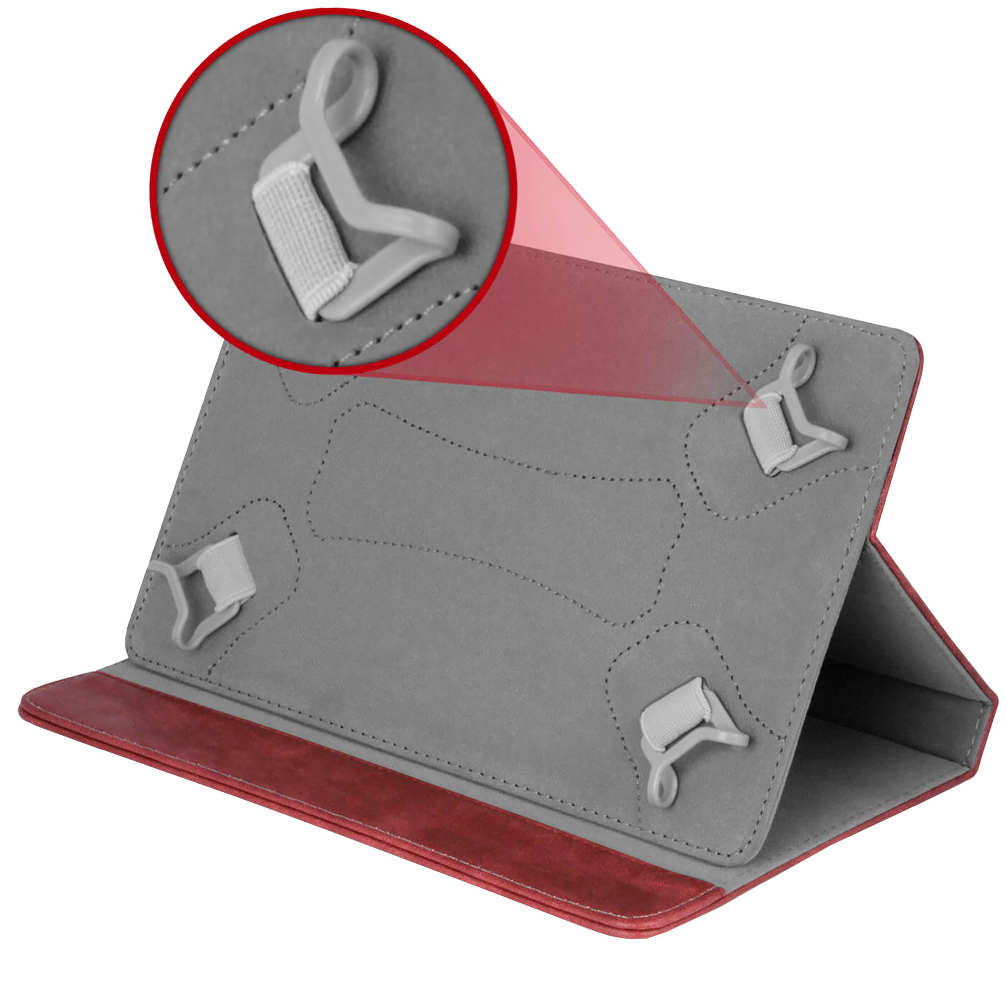 Husa de protectie tableta 360 ° Universala, 8’’, Piele ecologica, Rosu