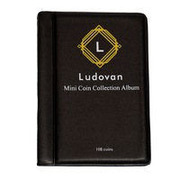 Album de monede, clasor de monede, 108 buzunare cu 2 dimensiuni diferite, 16x11x1 cm