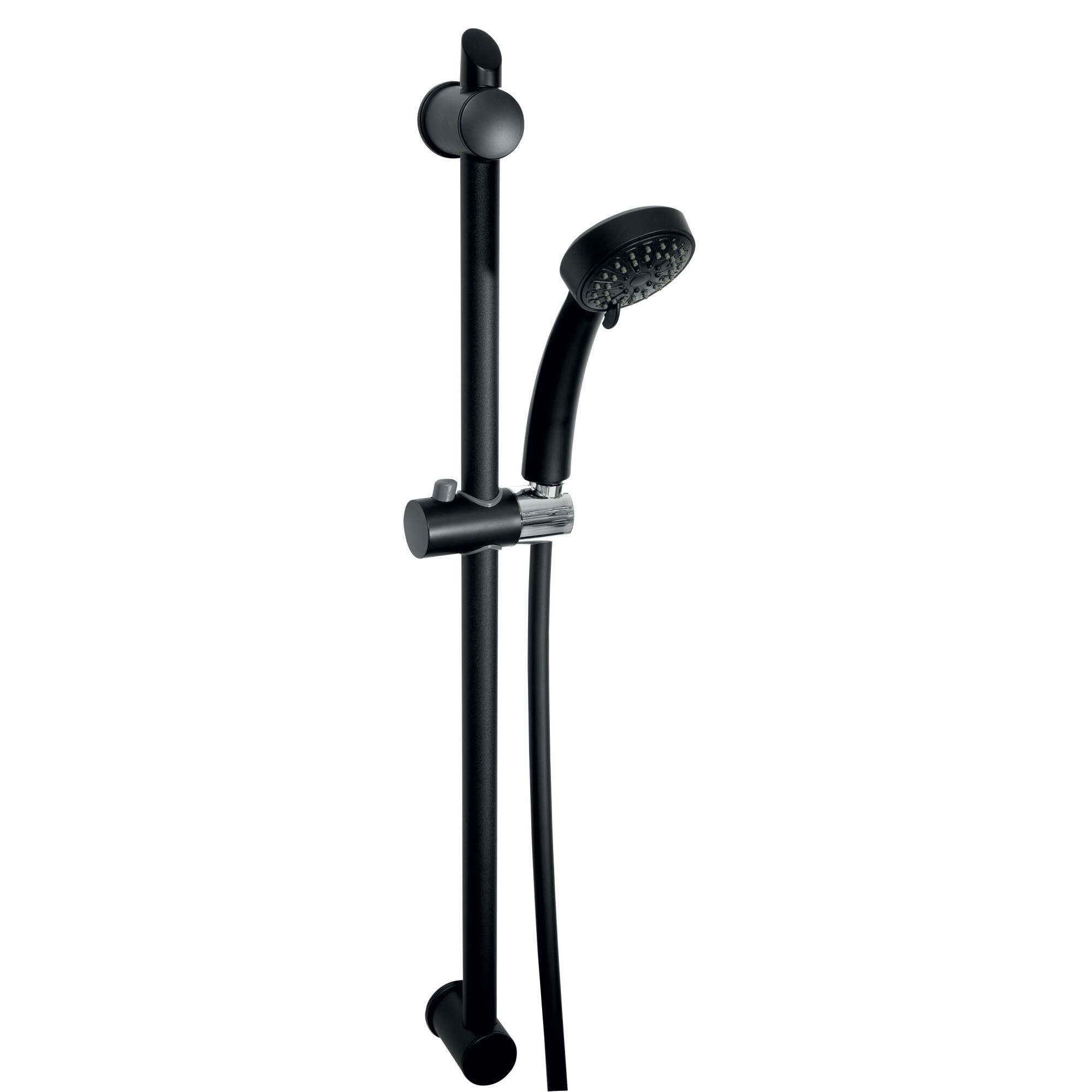 Set de dus Ferro Black KIT602.5, Para de dus mobila, Bara reglabila, Negru