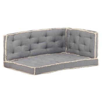 Set 3 perne canapea de exterior, vidaXL, Bumbac 100%, 120 x 80 x 10 cm, Gri antracit Set 3 perne canapea de exterior, vidaXL, Bumbac 100%, 120 x 80 x 10 cm, Gri antracit