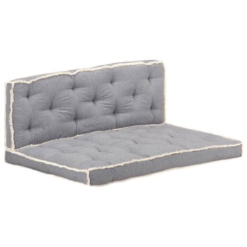 Set 2 perne canapea de exterior, vidaXL, Bumbac 100%, 120 x 80 x 10 cm, Gri antracit Set 2 perne canapea de exterior, vidaXL, Bumbac 100%, 120 x 80 x 10 cm, Gri antracit