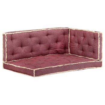 Set 3 perne canapea de exterior, vidaXL, Bumbac 100%, 120 x 80 x 10 cm, Rosu inchis Set 3 perne canapea de exterior, vidaXL, Bumbac 100%, 120 x 80 x 10 cm, Rosu inchis