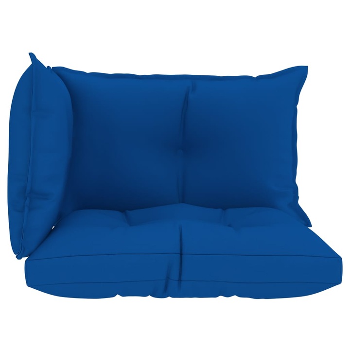 Комплект от 3 възглавници за градински диван от палети, vidaXL, Текстил-полиестер, 61.5 x 60 x 10 см, Кралско син