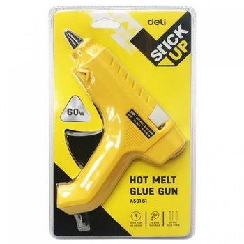 Pistol Lipici Deli pentru Kraft, 60W, Cablu 1.5m, Galben Pistol Lipici Deli pentru Kraft, 60W, Cablu 1.5m, Galben