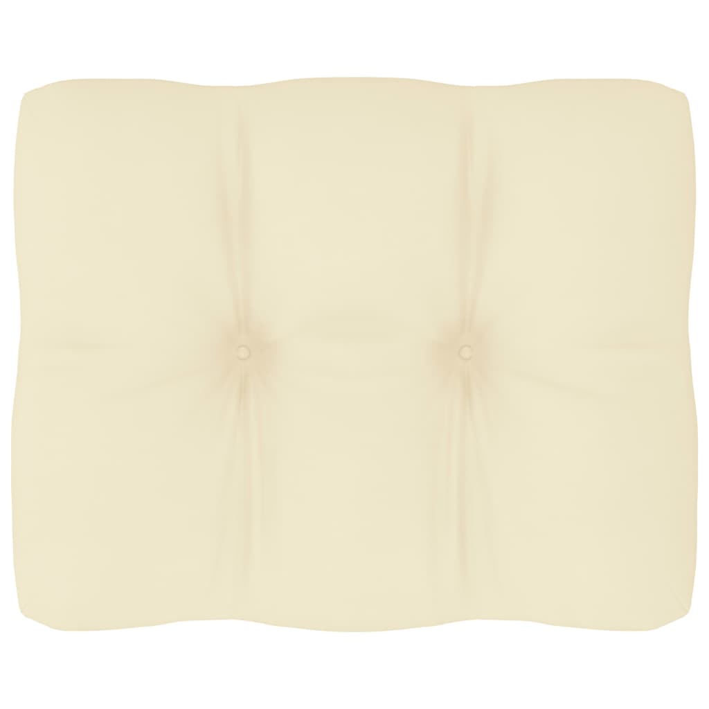 Perna canapea din paleti de gradina, vidaXL, Textil-Poliester, 50 x 40 x 12 cm, Crem