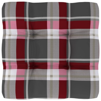 Perna pentru canapea de gradina, canapea din paleti, vidaXL, Poliester, 50 x 50 x 12 cm, Rosu/Gri model carouri Perna pentru canapea de gradina, canapea din paleti, vidaXL, Poliester, 50 x 50 x 12 cm, Rosu/Gri model carouri