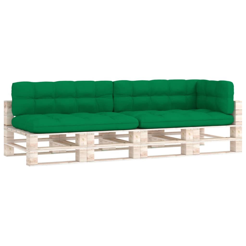 Set de 5 perne de canapea din paleti de gradina, vidaXL, Textil-Poliester, 120 x 80 x 12 cm, 160 g/m², Verde inchis