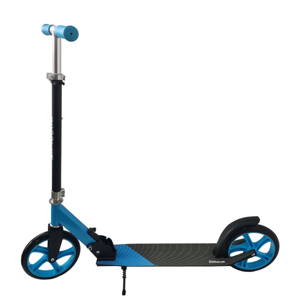 Trotineta Bigshot 2036, Pliabila si Foarte Usoara, Ghidon Reglabil pe Inaltime, Roti Mari de 20 de cm, Albastru-Negru