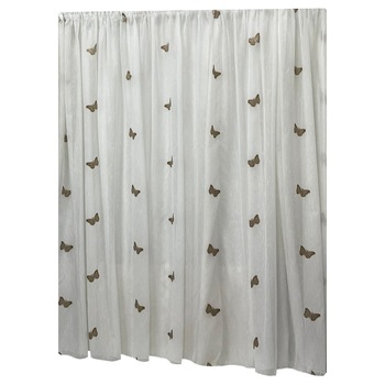 Perdea alba 250x245cm cu broderie de fluturi maro, cu rejansa by Liz Line - RD20525 Perdea alba 250x245cm cu broderie de fluturi maro, cu rejansa by Liz Line - RD20525
