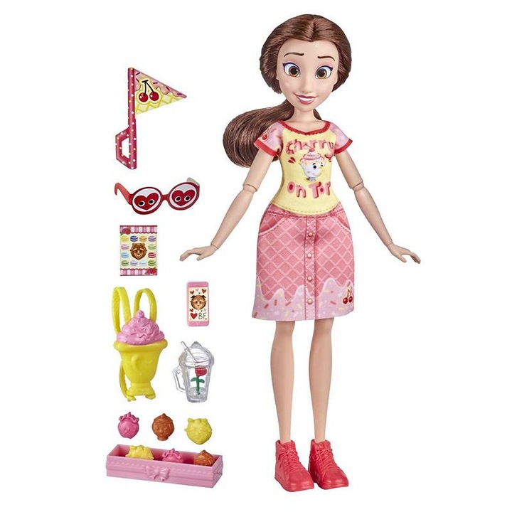 Кукла Disney Princess - Comfy, Belle, с аксесоари от филма Ralph Breaks the Internet, 28 см