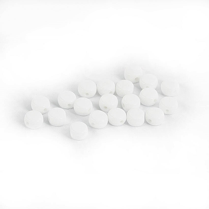 Pachet margele creative din sticla rotunde 15 g - alb semiplat, 5 mm