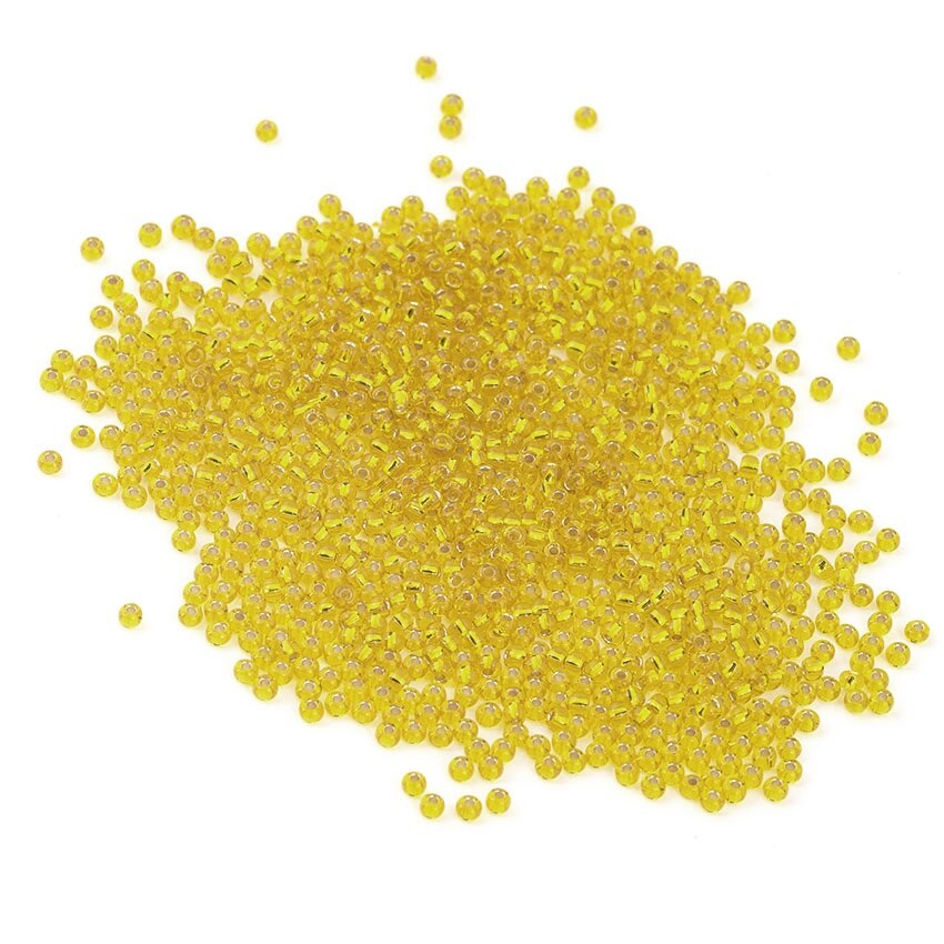 Pachet margele creative din sticla rotunde 15 g - aurii cu mijloc argintiu, 1 mm