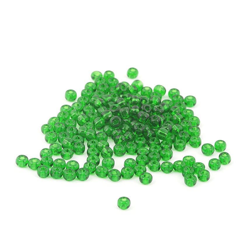 Pachet margele creative din sticla rotunde 15 g - verde inchis semitransparent, 3mm