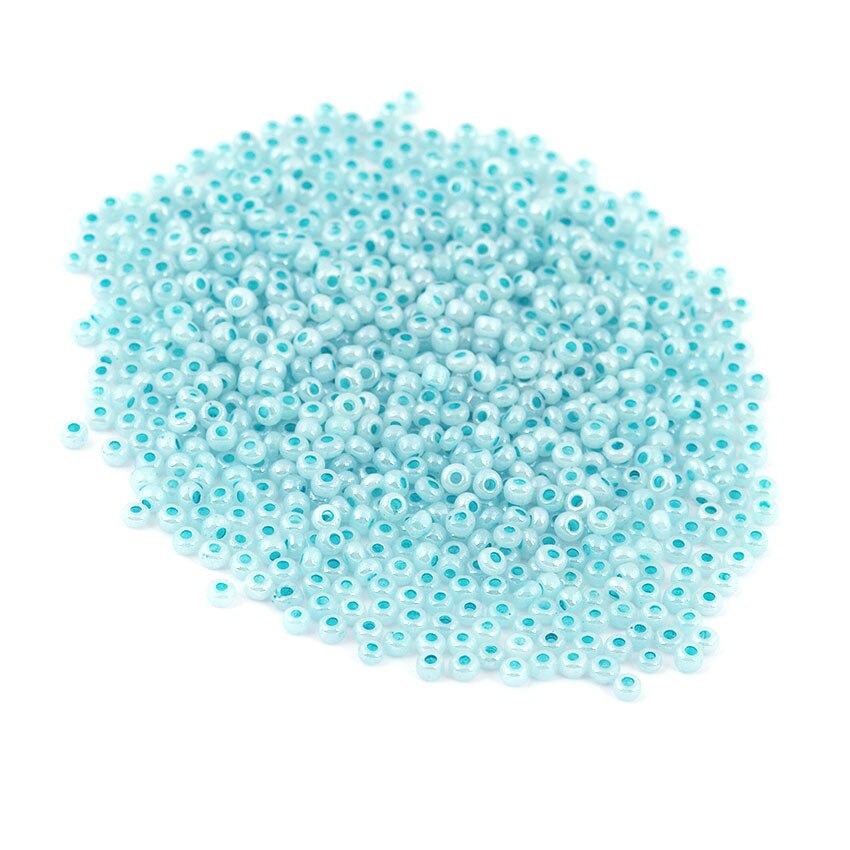 Pachet margele creative din sticla rotunde 15 g - verde turcoaz, 2 mm