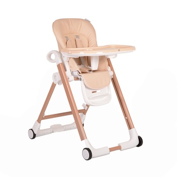 Scaun de masa pentru bebe Brunch, pliabil, inaltime reglabila pe 7 pozitii, centura in 5 puncte, husa piele ecologica usor de curatat, 57 x 25 x 90 cm, crem Scaun de masa pentru bebe Brunch, pliabil, inaltime reglabila pe 7 pozitii, centura in 5 puncte, husa piele ecologica usor de curatat, 57 x 25 x 90 cm, crem