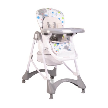 Scaun de masa pentru bebe Mint, pliabil, inaltime reglabila, centuri pentru siguranta, usor de curatat, gri/alb Scaun de masa pentru bebe Mint, pliabil, inaltime reglabila, centuri pentru siguranta, usor de curatat, gri/alb