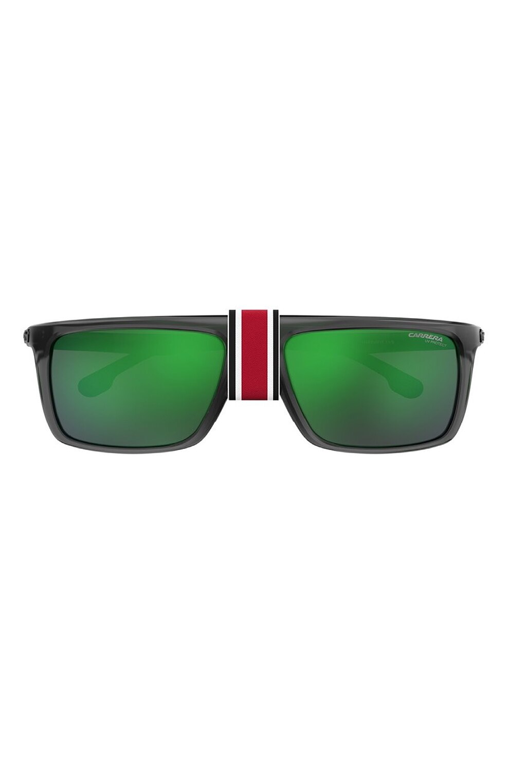 Carrera, Ochelari de soare patrati cu detaliu contrastant, Negru/Rosu, 51-17-140 Standard