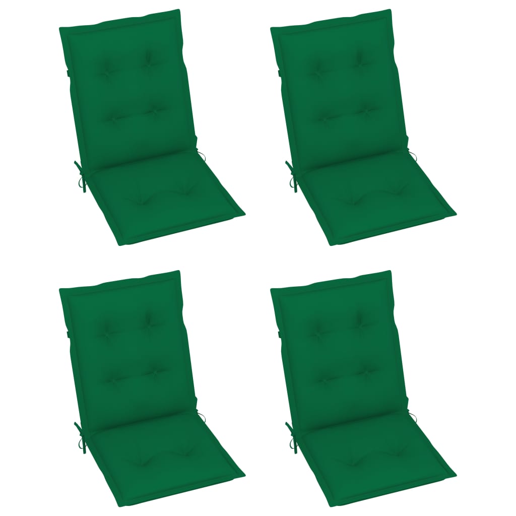 Set de 4 perne de scaun de gradina vidaXL, Poliester, 100 x 50 x 7 cm, Verde
