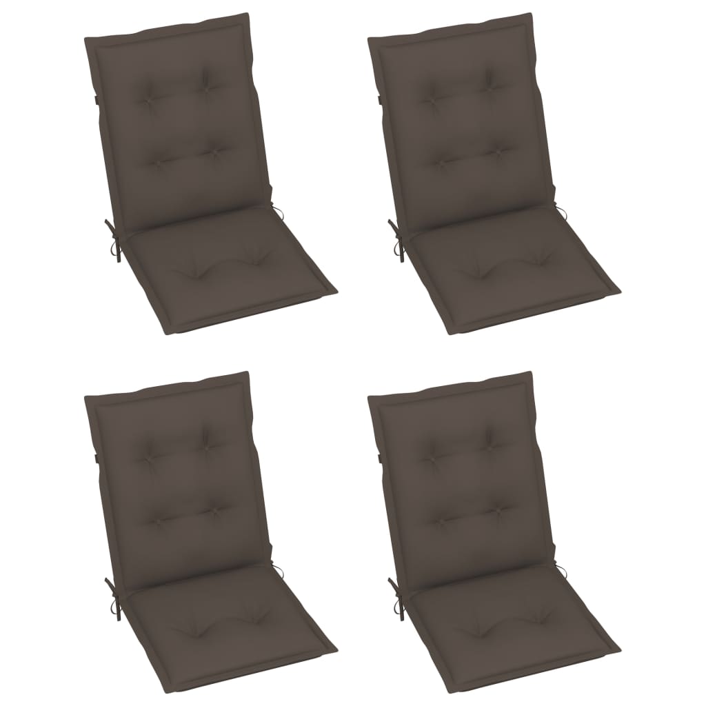 Set de 4 perne de scaun de gradina vidaXL, Poliester, 100 x 50 x 7 cm, Maro taupe