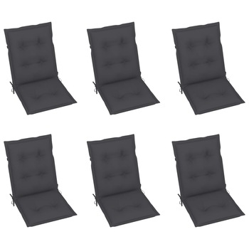 Set de 6 perne de scaun de gradina vidaXL, Poliester, 100 x 50 x 7 cm, Gri antracit Set de 6 perne de scaun de gradina vidaXL, Poliester, 100 x 50 x 7 cm, Gri antracit