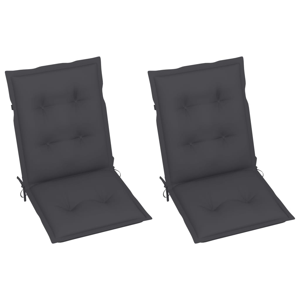 Set de 2 perne de scaun de gradina vidaXL, Poliester, 100 x 50 x 7 cm, Gri antracit