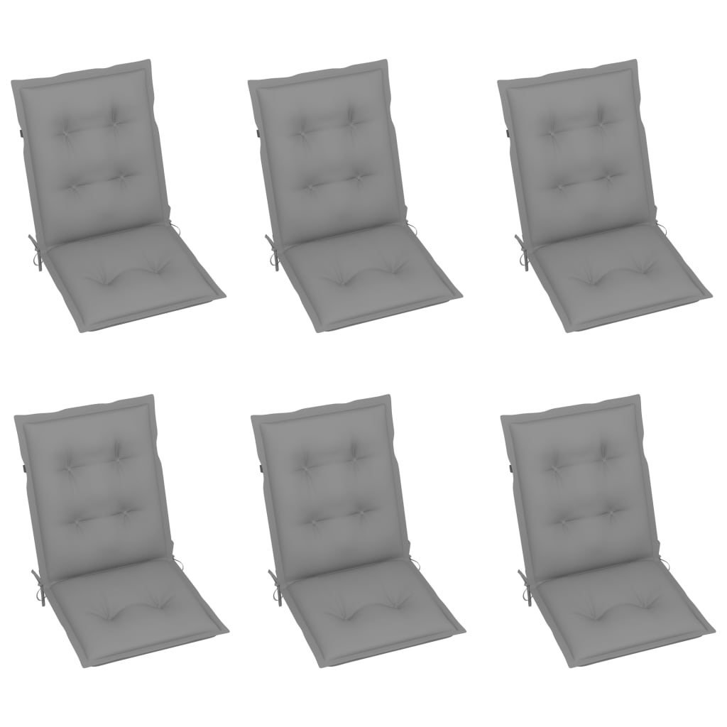 Set de 6 perne de scaun de gradina vidaXL, Poliester, 100 x 50 x 7 cm, Gri