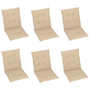 Set de 6 perne de scaun de gradina, vidaXL, Tesatura-Poliester 100%, 100 x 50 x 4 cm, Bej Set de 6 perne de scaun de gradina, vidaXL, Tesatura-Poliester 100%, 100 x 50 x 4 cm, Bej
