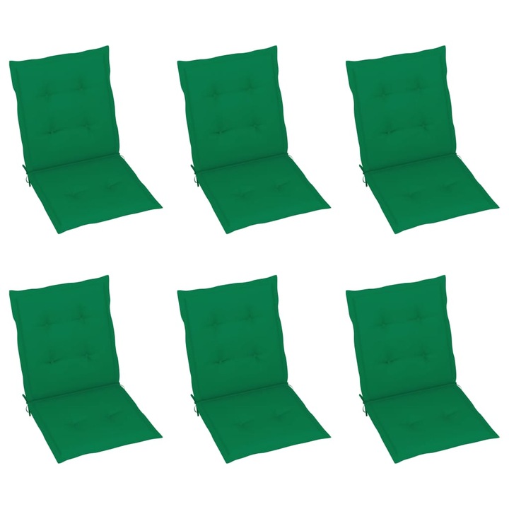 Възглавници за градински столове vidaXL, Полиестерна тъкан, 100x50x4 см, Зелен