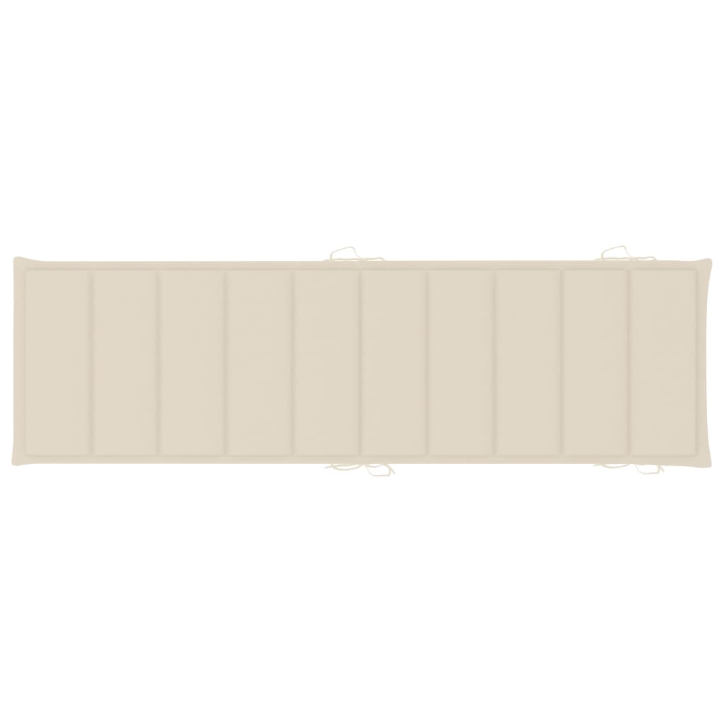 Perna pentru sezlong de gradina, vidaXL, Poliester, 186 x 58 x 4 cm, Crem