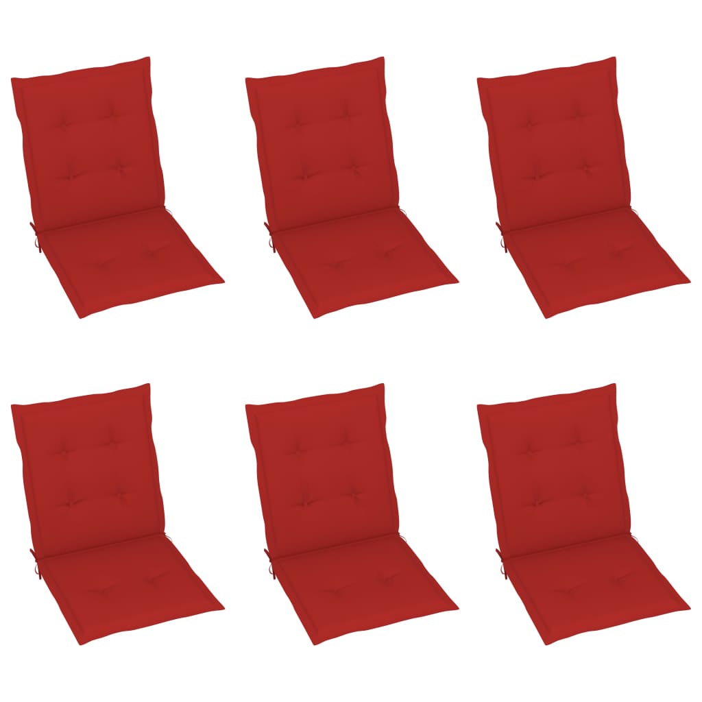 Set de 6 perne de scaun de gradina, vidaXL, Tesatura-Poliester 100%, 100 x 50 x 4 cm, Rosu